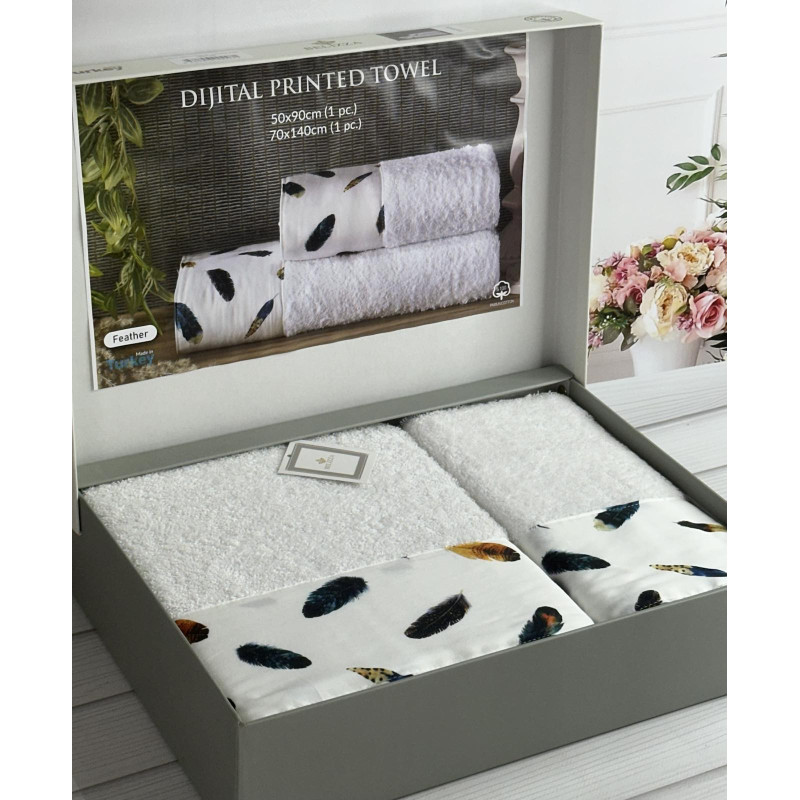 BLZ Feather 2в1 махрові рушники. Щільність 500 г/м2 Belizza Туреччина (32052)