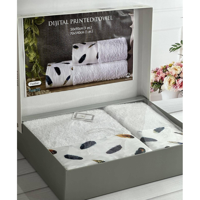 BLZ Feather 2в1 махрові рушники. Щільність 500 г/м2 Belizza Туреччина (32052)