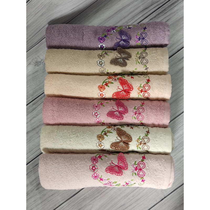 3D Kelebek 50х90см., 6 шт/уп. махрові рушники 3D. (17272)