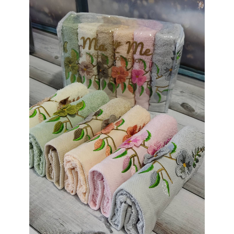 Mame 3d Flowers 30х50см., 6 шт/уп. кухонні махрові рушники (48826)