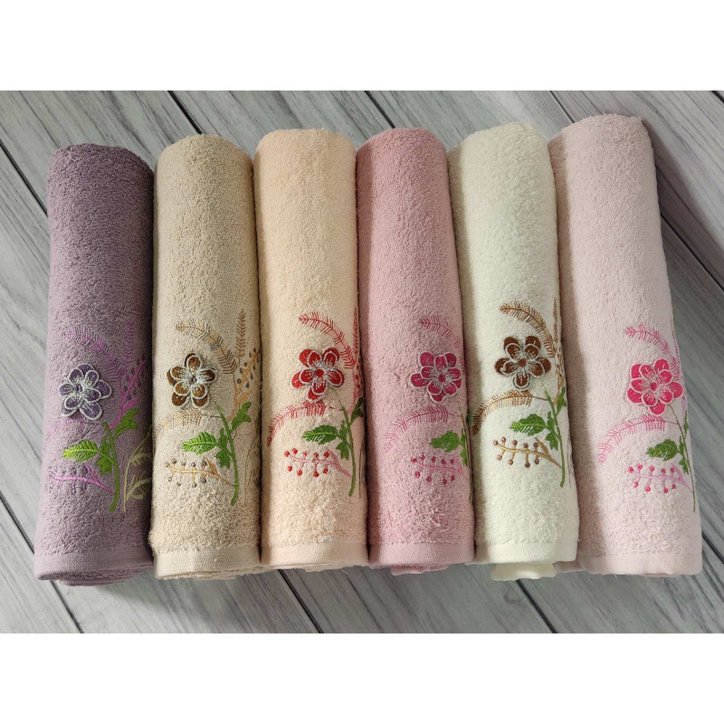 3D Flowers 70х140см., 6 шт/уп. Банні махрові рушники Mame Туреччина (66024)