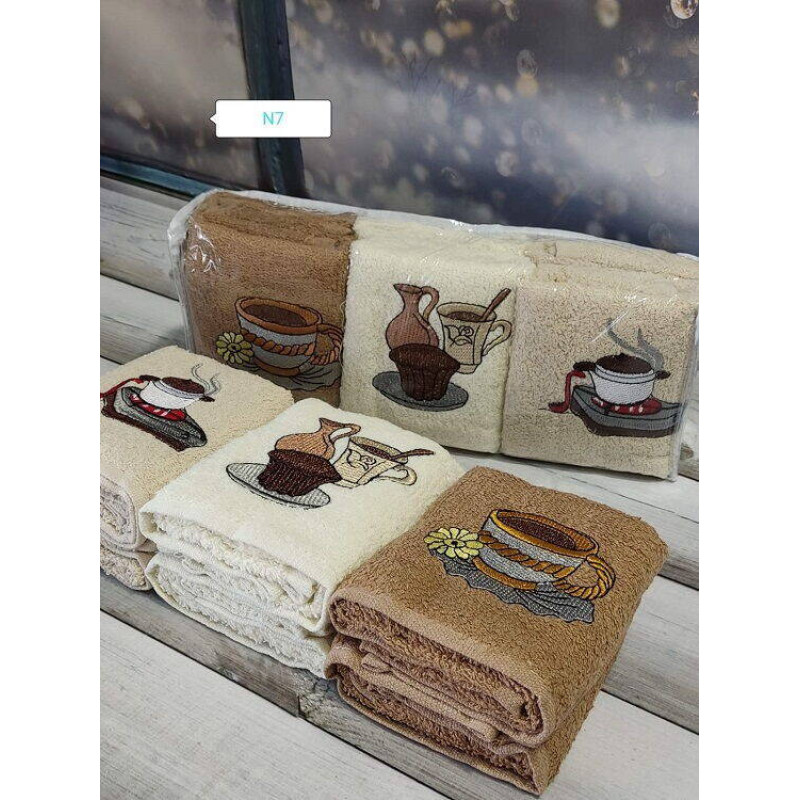 Mame Kofe 30х50см., 6 шт/уп. Кухонні рушники. ПВХ упаковка. (68676)