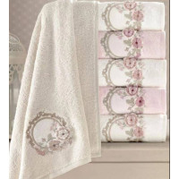 Hayal rose 3D бамбукові рушники 50х90см., 6 шт/уп. Pupilla Туреччина. (65202)