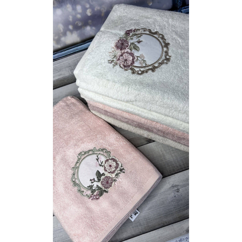 Hayal rose 3D бамбукові рушники 50х90см., 6 шт/уп. Pupilla Туреччина. (65202)