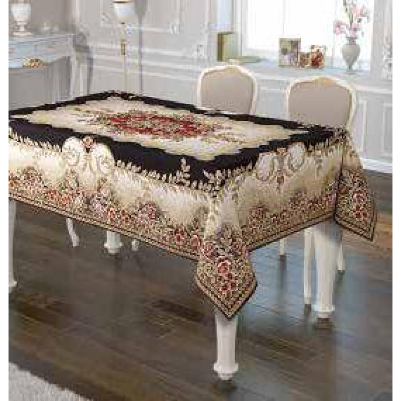 Jackline Туреччина.Roselinda Black.Гобеленова скатертина 160х220см. (76107)