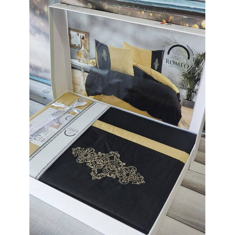 Raw Vis.Yellow black Євро розмір. Ранфорс. Romeo Туреччина. (56543)
