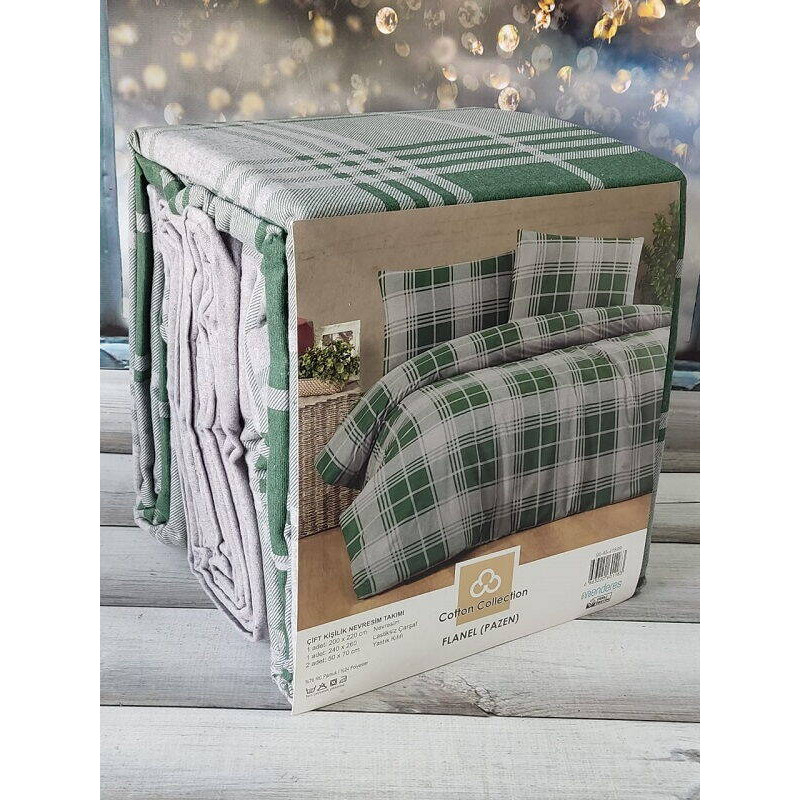 41899 фланелева постіль, євро розмір. Cotton collection Туреччина (55075)