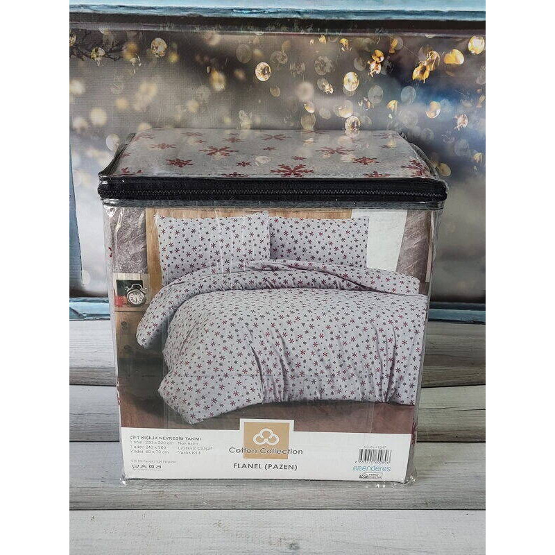 41846 полуторна фланелева постіль. Cotton collection Туреччина (47679)
