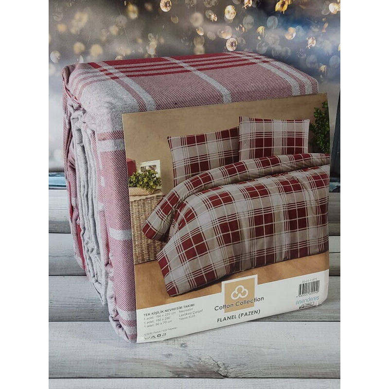 41875 полуторна фланелева постіль. Cotton collection Туреччина (71193)