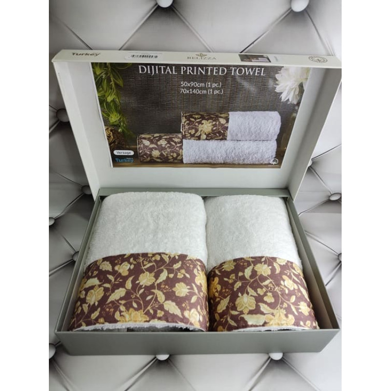 BLZ Versace 2в1 махрові рушники. Щільність 500 г/м2 Belizza Туреччина (12330)