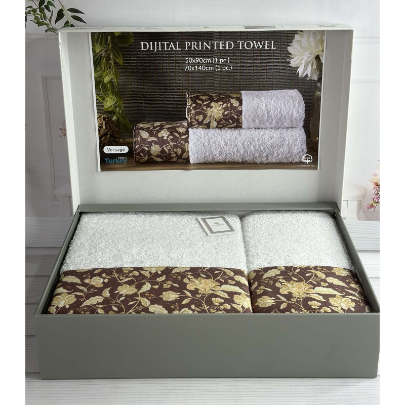 BLZ Versace 2в1 махрові рушники. Щільність 500 г/м2 Belizza Туреччина (12330)