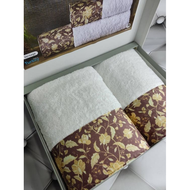 BLZ Versace 2в1 махрові рушники. Щільність 500 г/м2 Belizza Туреччина (12330)