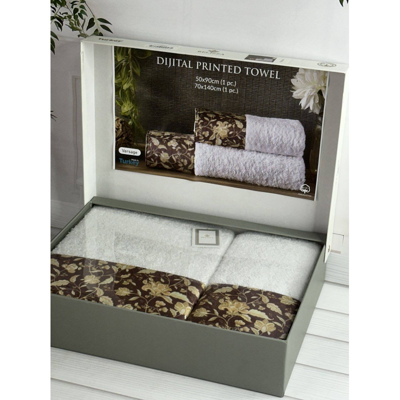 BLZ Versace 2в1 махрові рушники. Щільність 500 г/м2 Belizza Туреччина (12330)