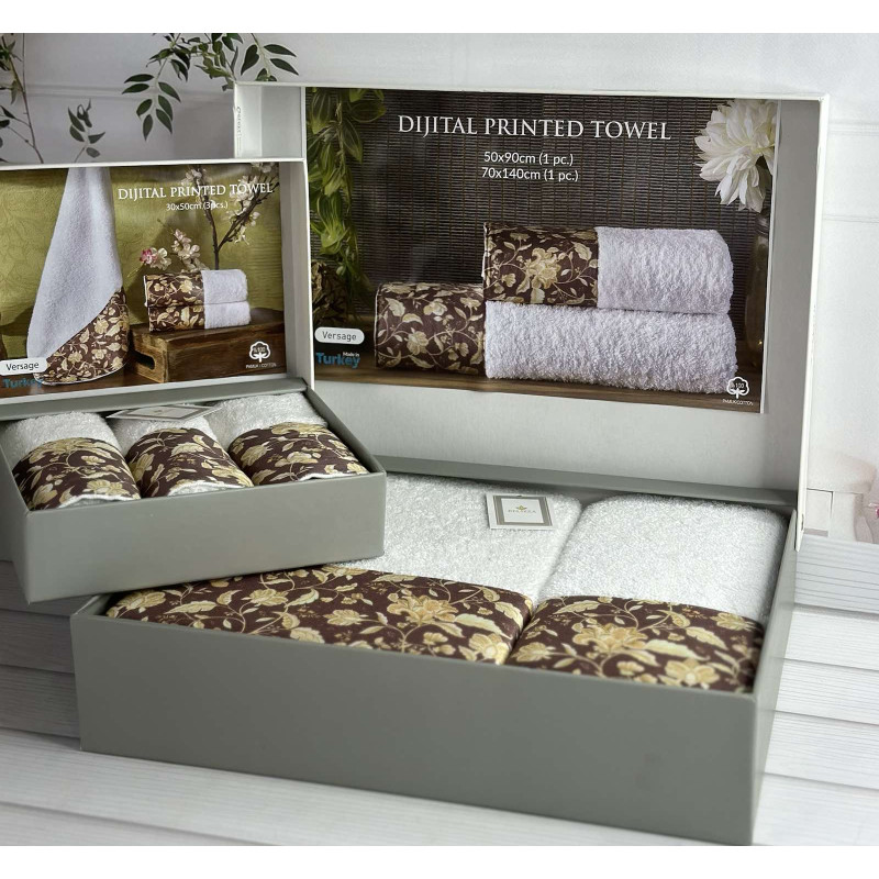 BLZ Versace 2в1 махрові рушники. Щільність 500 г/м2 Belizza Туреччина (12330)