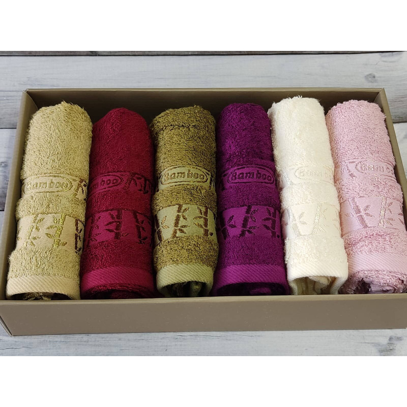 Pupilla gold 30х50см., 6в1. Бамбукові рушники. (70118)