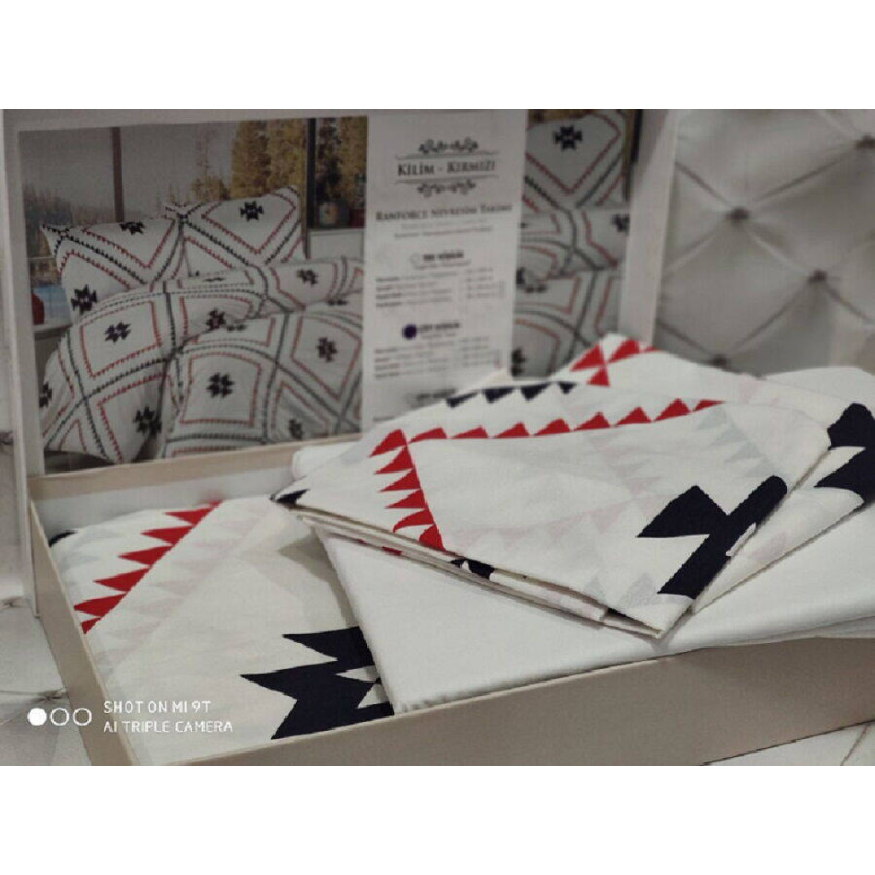 Kilim kirmizi постіль з ранфорсу. Євро розмір. Belizza Туреччина. (71759)