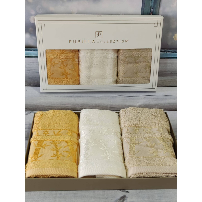 Pupilla Elit koyu krem 30х50см., 3в1. Бамбукові рушники. (12191)