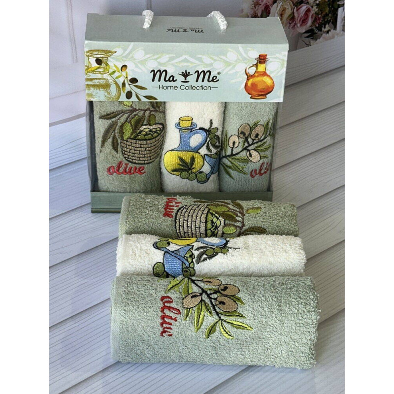 Mame olive 3в1 Махрові рушники 30х50см. Бавовна. Туреччина. (42825557) (27902)