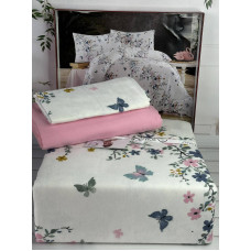 Bell flowers pembe фланелева постіль. Євро розмір. Romeo Туреччина. (89014)