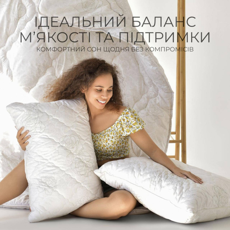 Подушка 50х70 см Air Dream Classic IDEIA см з блискавкою, гіпоалергенна, регульована висота, преміум мікрофібра