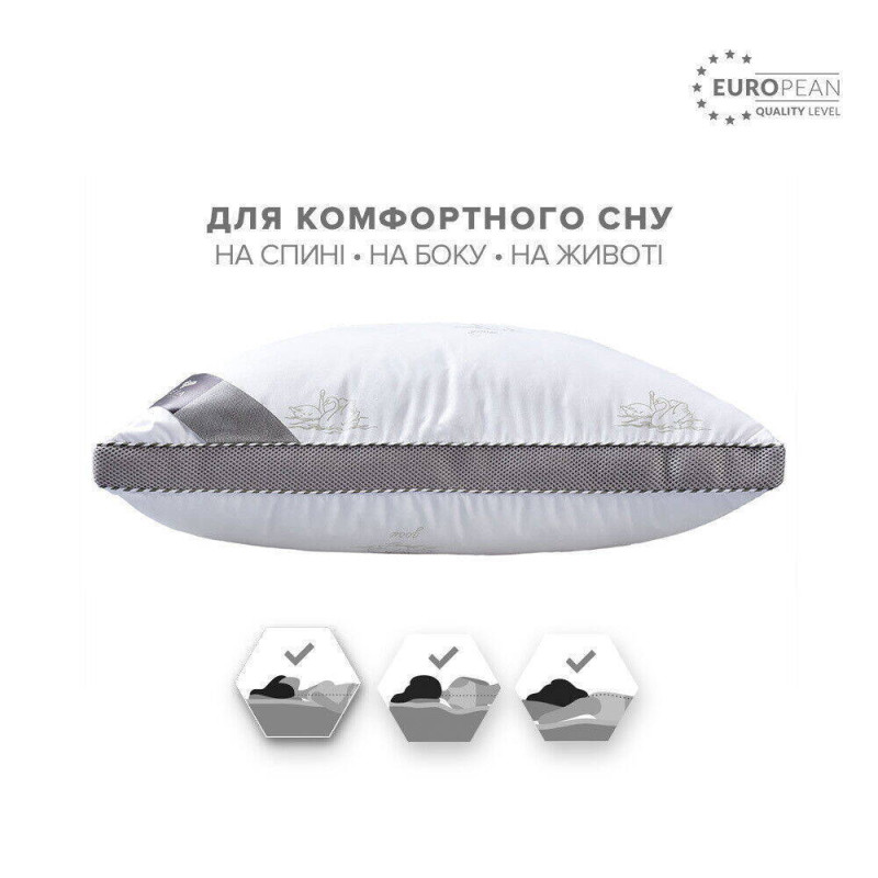 Подушка Classica Soft 3D 50х70 см IDEIA трикамерна штучний пух антиалергенна біла м'яка