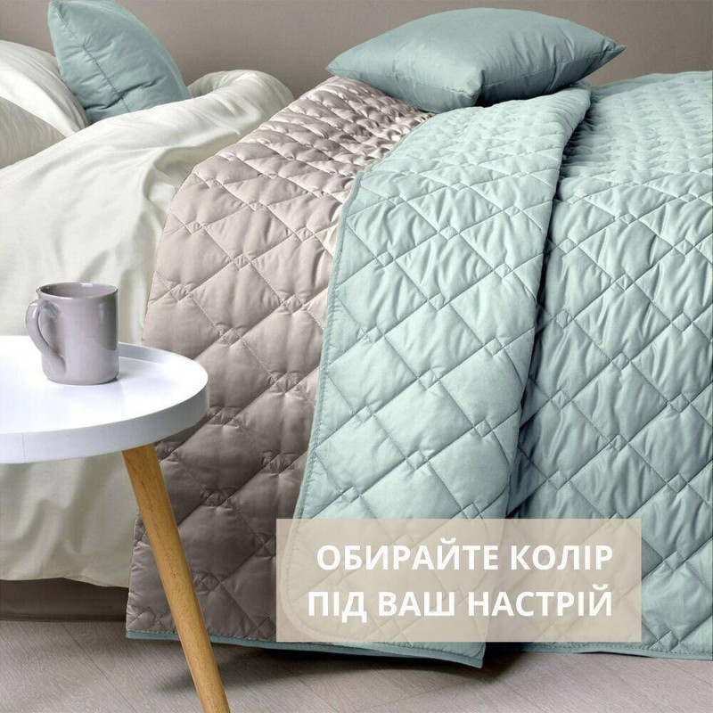 Покривало полуторне 140х210 см IDEIA стьобане двостороннє якісна стібка мікрофібра на ліжко, диван