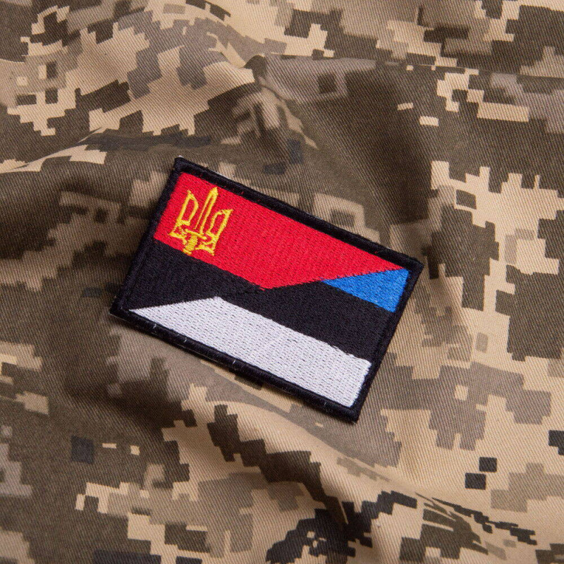 Шеврон на липучке Правий Сектор та Естонія прапор Естонії 5х8 см вишитий патч нашивка