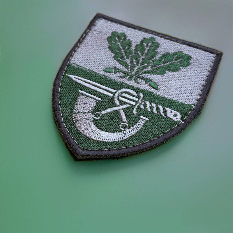 Шеврон на липучці 61 окрема піхотна єгерська бригада 7х8 см сірий вишитка патч нашивка