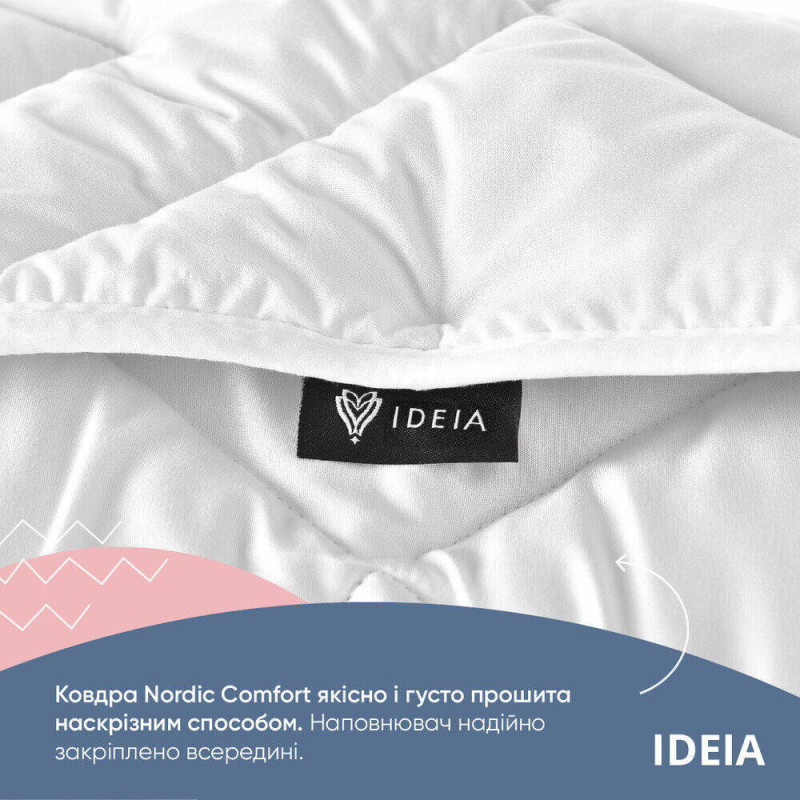 Ковдра літня NORDIC COMFORT євро 200х220 IDEIA антиалергенна легка для літа біла