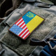 Шеврон на липучці України та США подвійний Україна та Америка 5х8 см вишитий патч нашивка