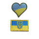 Набір шевронів 2 шт на липучці Прапор України з Гербом Тризуб та Серце вишитий патч нашивка