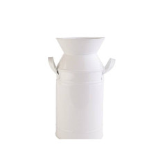 Декоративна ваза Barine - Metal Milk Can White S