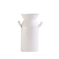 Декоративна ваза Barine - Metal Milk Can White M
