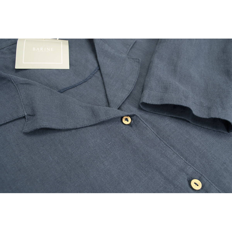 Домашня сорочка Barine - Lino PJ indigo індиго S