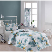 Quilted bedspread with pillowcase Eponj Home - CustomAnanas beyaz white 160*220