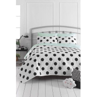 Покривало стьобане з наволочкою Eponj Home - Mixpuan k.mint ментоловий 160*220
