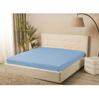 Простирадло трикотажне на резинці Iris Home - Блакитний 160*200+25