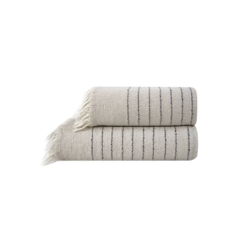 Рушник з льону Lotus Home - Line чорний 50*90