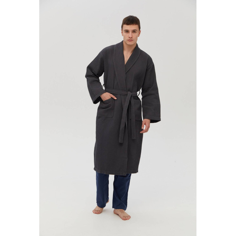 Халат Lotus Home - Waffle antrasit 3XL