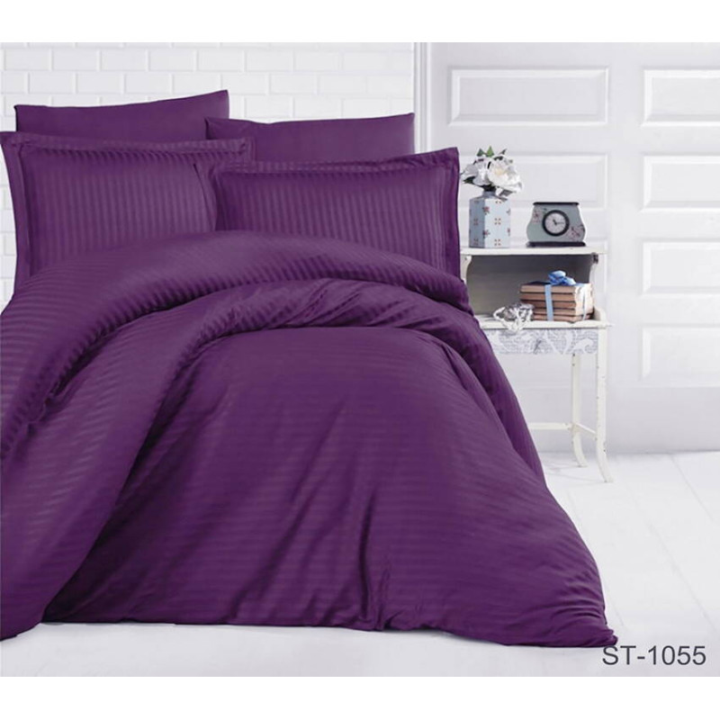 LUXURY ST-1055 Stripe Satin Bed Linen Set