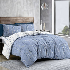 Комплект постільної білизни SoundSleep Branch Blue з бязі-голд, двоспальний 175×215 см
