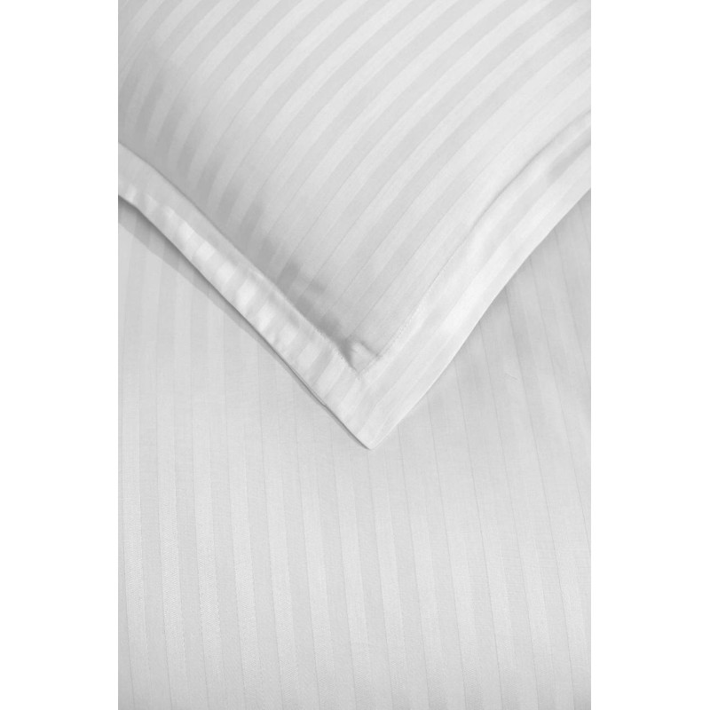 Постільна білизна сатин Satin Strip 200х220 ZERON BEYAZ