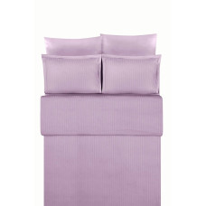 Комплект постільної білизни сатин Satin Strip Євро 200х220 100% бавовна кремова смуга Zeron