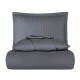 Постільна білизна Satin Strip сімейна ZERON 160х220 ANTRASIT