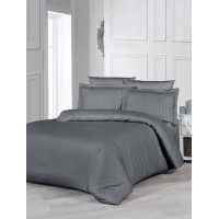 Комплект постільної білизни Zeron Satin Strip сімейний 160х220 антрацит