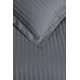 Постільна білизна Satin Strip сімейна ZERON 160х220 ANTRASIT