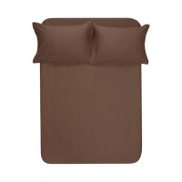 Сатинове простирадло Lotus Home Dakota Modern, коричневе