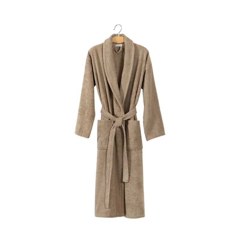 Халат махровий unisex Lotus Home - Basic New Line бежевий S