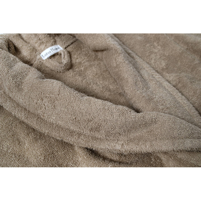 Халат махровий unisex Lotus Home Basic New Line бежевий 2XL