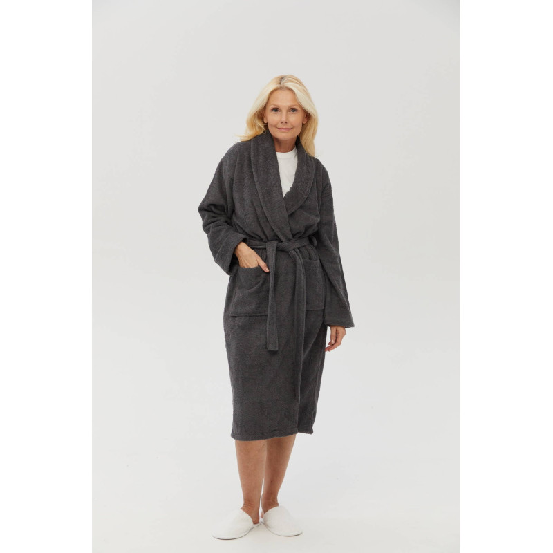 Халат махровий антрацит 2XL Lotus Home Basic New Line